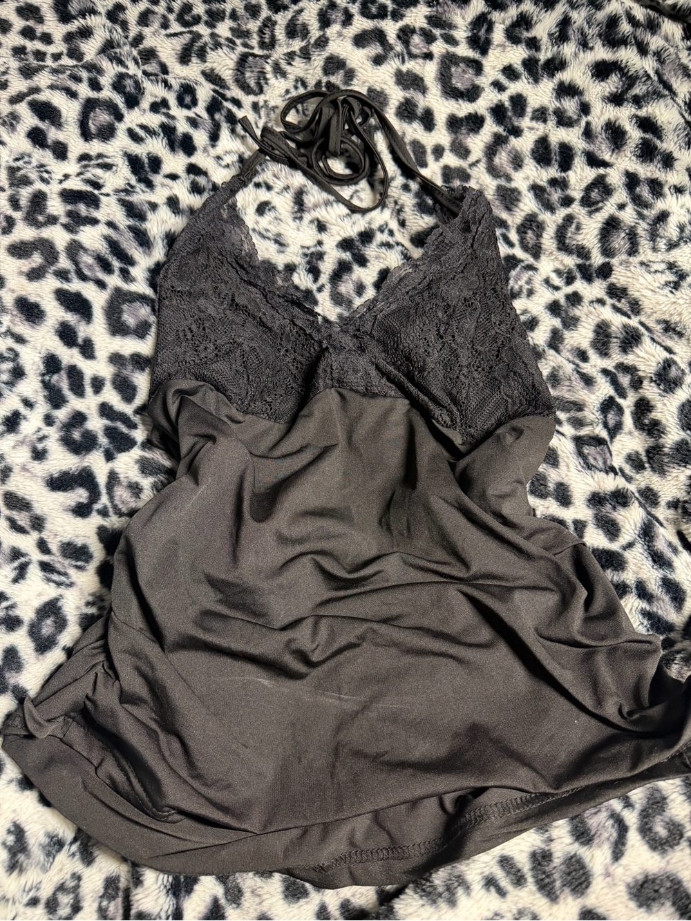 & Other Stories Black Lace-Trim Camisole